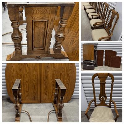 Classic Dining Table, 6 Chairs + 2 Leaves (1100)