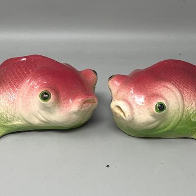 Vintage Fish Goldfish Wall Pocket Vase