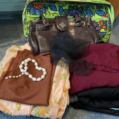 Fun Vintage Fashions Lots Of Polyester, Purses, And Perfect MWard Overnight Bag