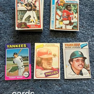 Topps Baseball & Football Cards, Cloth Stickers, And Patches Feat. Rose, Munson, Jackson 