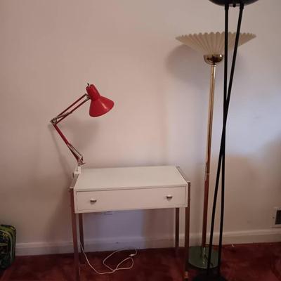 Utility Desk With Lamps & Two Floor Lamps