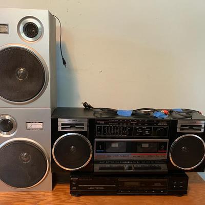 Audiophile W/ Sweet Fisher Boombox And Under Counter Tape Deck/ Radio