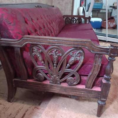 Carved Wood Couch