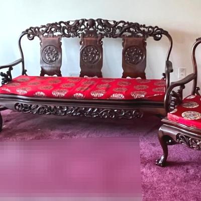Vintage To Antique  Rosewood Chinese Living Room Set
