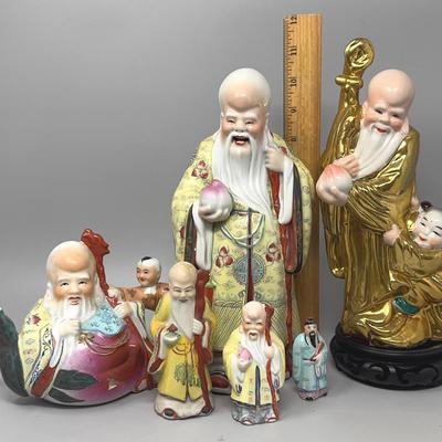 Chinese Longevity  God Shou Figurines