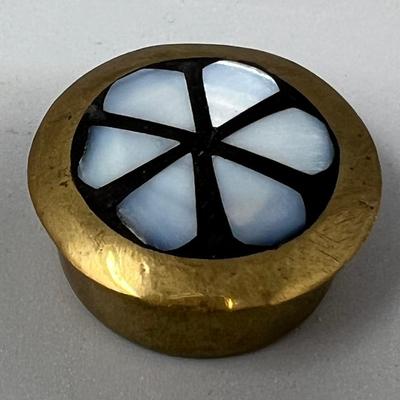 Vintage Brass & Mother of Pearl Snuffbox