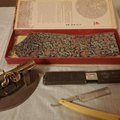 Men's Lot:  Vintage Anchor Brand Straight Razor And More