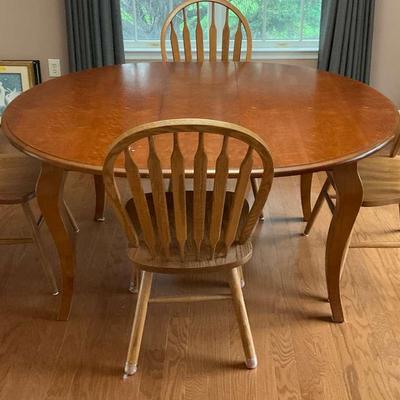 Wooden Dining Room Table With Four Chairs 