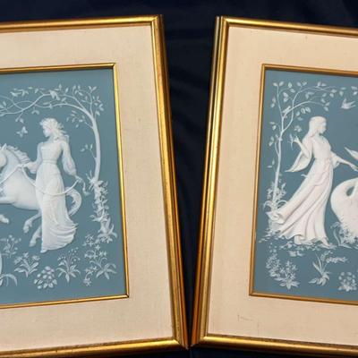 Pair Of Parian Porcelain Reliefs - Franklin Mint