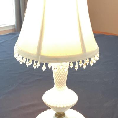 Milk Glass Hobnail Lamp Possibly Fenton 