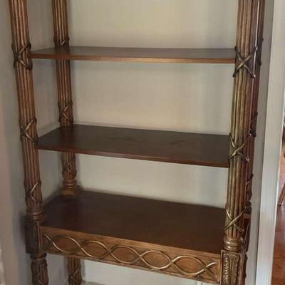 Wooden Book Shelf With Fern Design #1