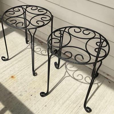 Two Metal Plant Stands 