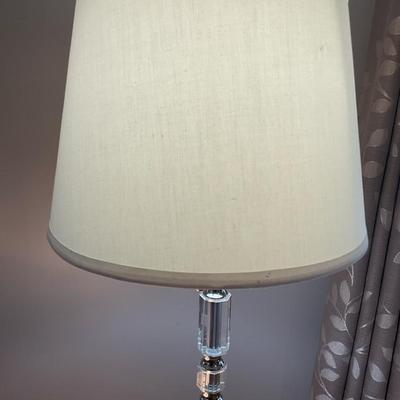 Floor Lamp Of Crystal Appearance And White Shade
