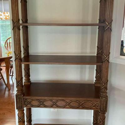 Wooden Book Shelf With Fern Design #2