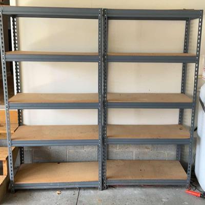 Pair Of Adjustable Metal Shelves 