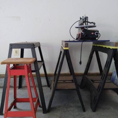 Saw Horses And Skil Table Saw