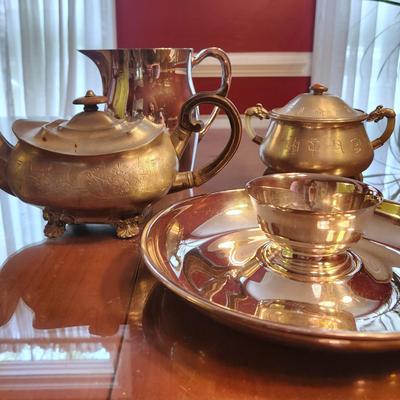 Silverplate And Pewter Serving Pieces