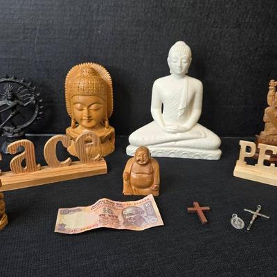 Religious Figurines Christian Buddhist Hindu
