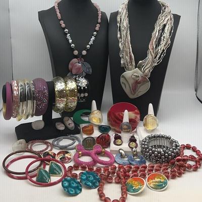 Collection Of Lucite And Stone Jewelry