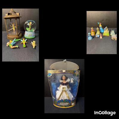 Vintage Snow White Barbie, Princess And Tinkerbell Figurines And Ornaments 