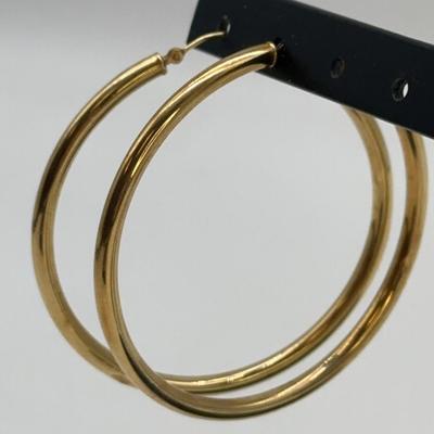 Pair Of 14 Karat Gold Hoop Earrings