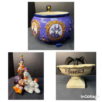 Disney And Dept 56 Halloween Treat Bowls/Jars