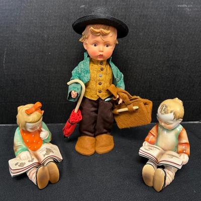 Goebel Hummel Doll And Gold Castle Book Ends