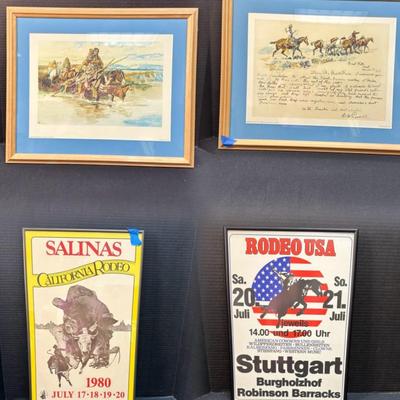 Western Art Including Rodeo Advertisement 