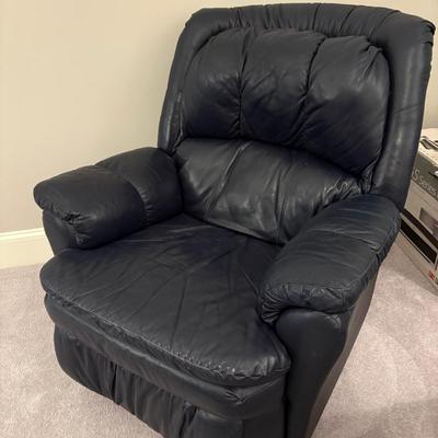 Navy Blue Swivel Rocking Recliner-