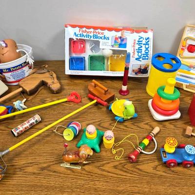 Vintage Kid's Toys Mr Potato Head, Fisher Price, Tin Dog