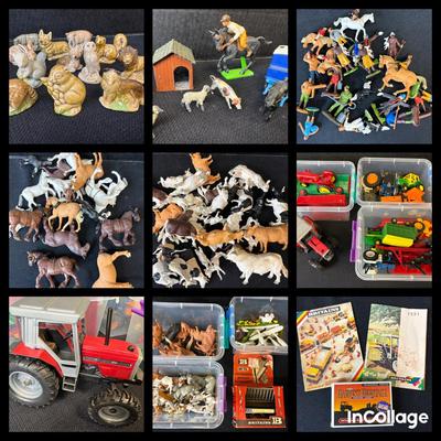 Assortment Of Wade Tea Miniatures, Cast Figurines, Tractors, Farm Animals