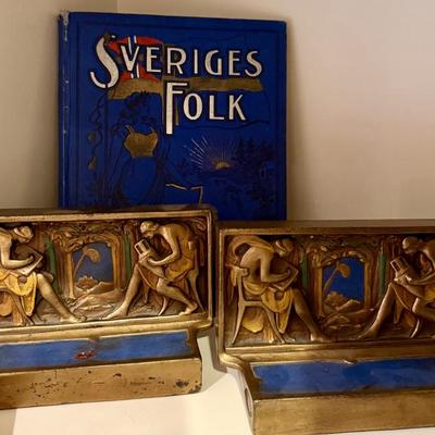 Vintage art deco bronze bookends
