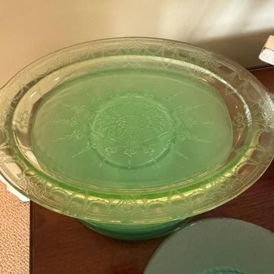 Vintage Anchor Hocking green depression glass