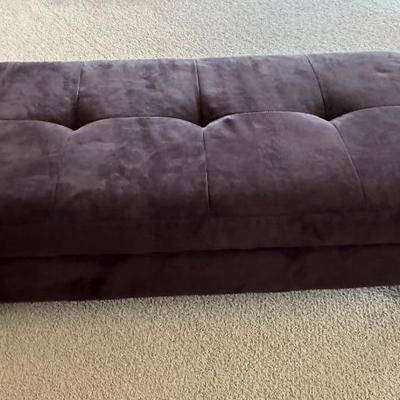 Purple suede ottoman