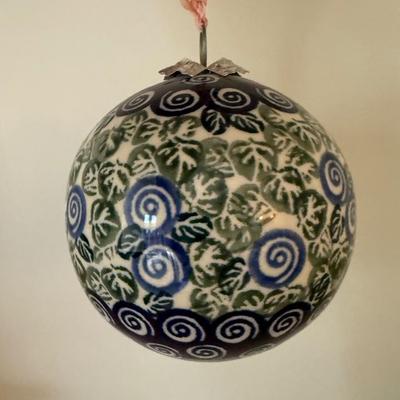 Polish pottery christmas ornament