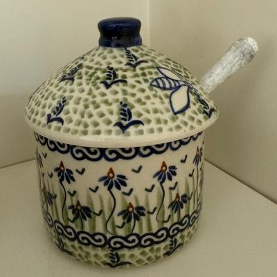 Polish pottery salt keeper