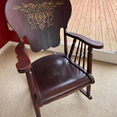 Antique wooden rocking chair