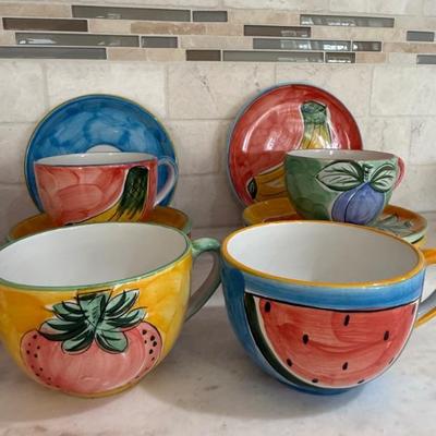 Hand painted coffee and saucer set 