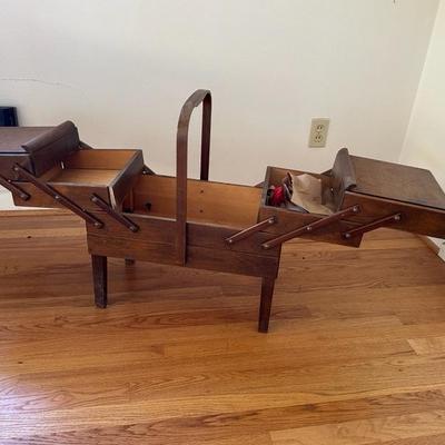 Vintage sewing table cabinet