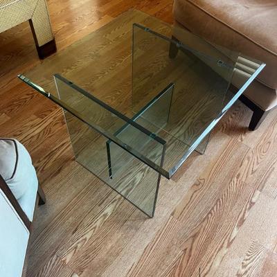 Pair of glass side tables