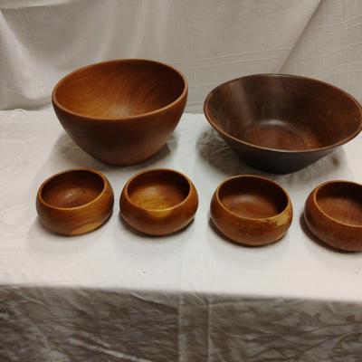 6 Wood Bowls