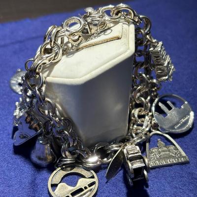 Sterling Silver Charm Bracelet tw 2.060 oz
