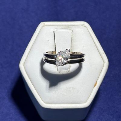 18k Gold Band With 14k Stone And Band tw 3.8g Size 6.5 Unidentified Stone