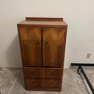 Wood Veneer Cabinet with Shelves and Drawers