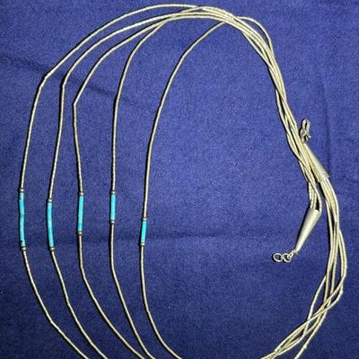 Sterling Silver Layered Necklace 5 Strands tw 0.495 oz 