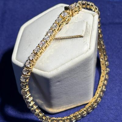 Sterling Silver Bracelet With Golden Color tw 0.410 oz