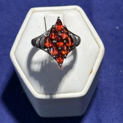 Sterling Silver Ring Tw 0.170 oz Size 6.5 Unidentified Stones