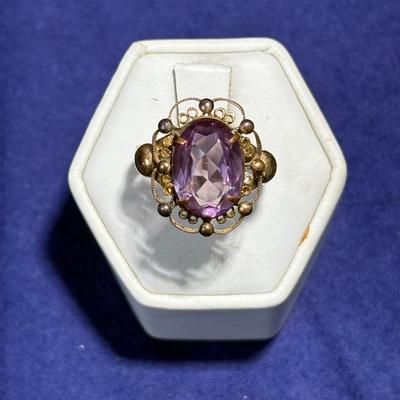 Women’s Ring 12k Gold Filled Tw 4.5g Size 7.5 Unverified Stone