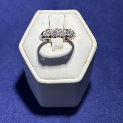 FR 14k Gold PAT Ring tw 2.7g Size 6 Unidentified Stones 