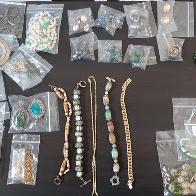 Costume Jewelry Including Bracelets, Earrings, Brooches, and Sets
